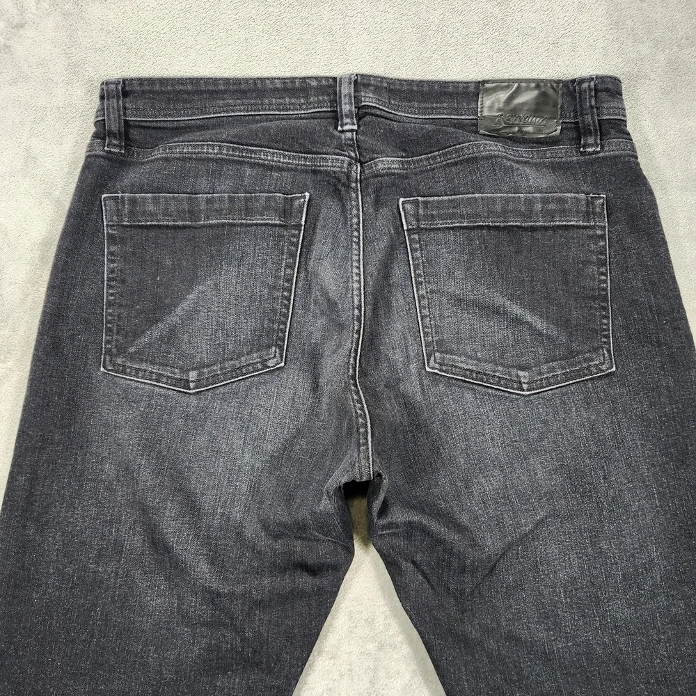 Revtown Jeans‎ Mens 35x32 Gray Sharp Slim Straight Dark Wash Stretch Denim